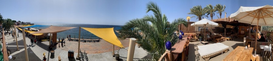 Beach seating in the Laguna area, Dahab